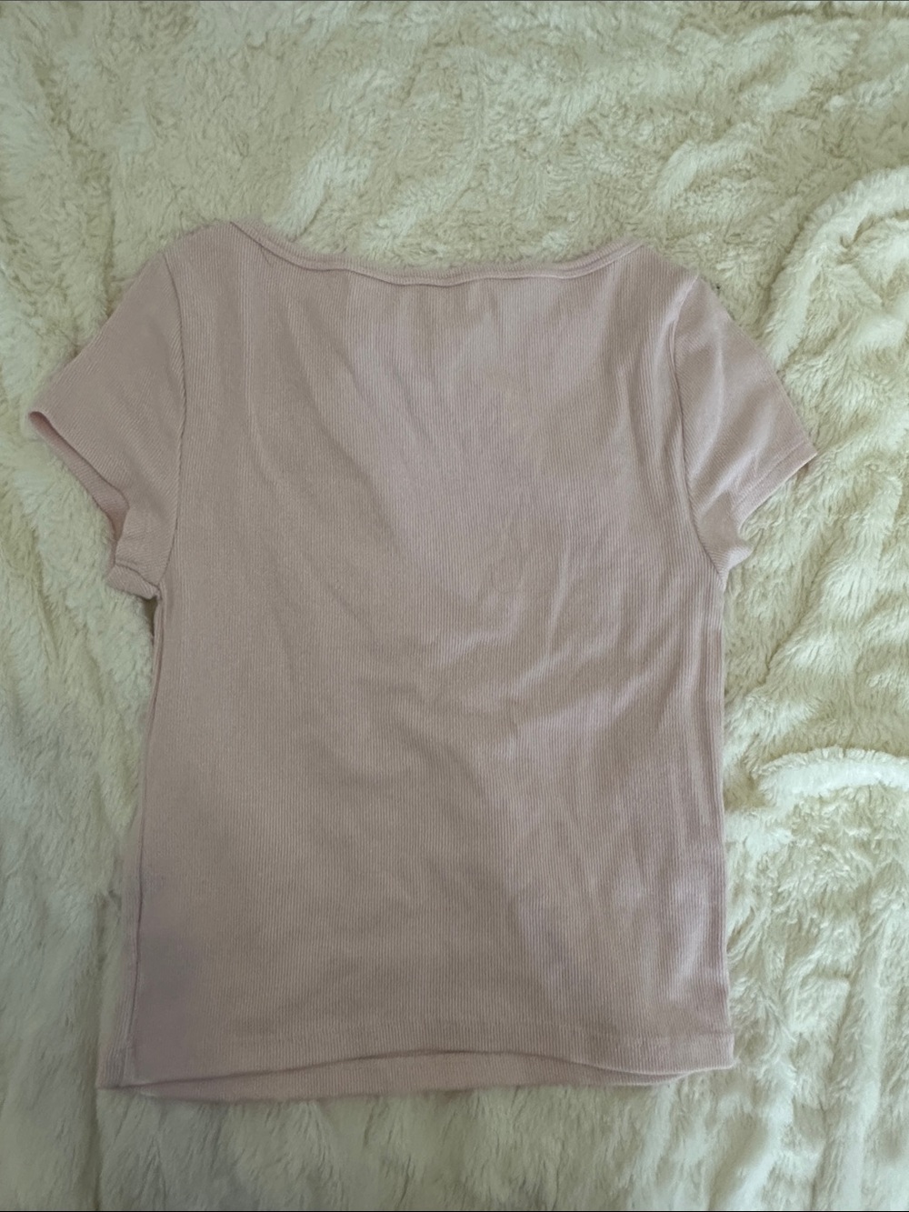 Aeropostale Pale Pink Ribbed Tee Top - Picture 2 of 3